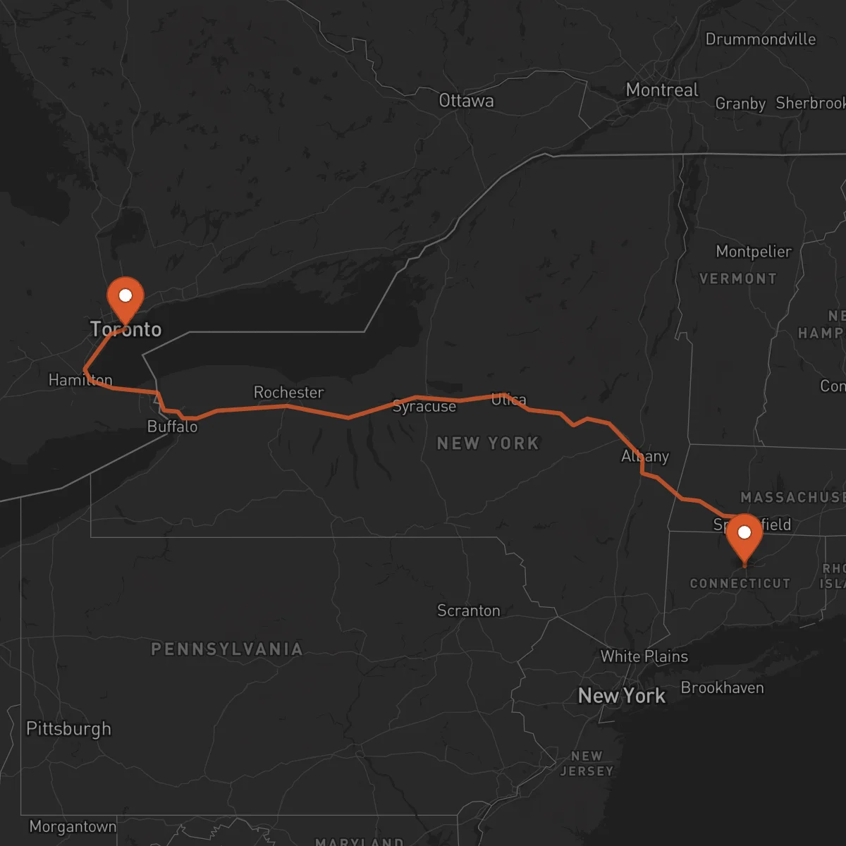 Ruta Toronto - Hartford