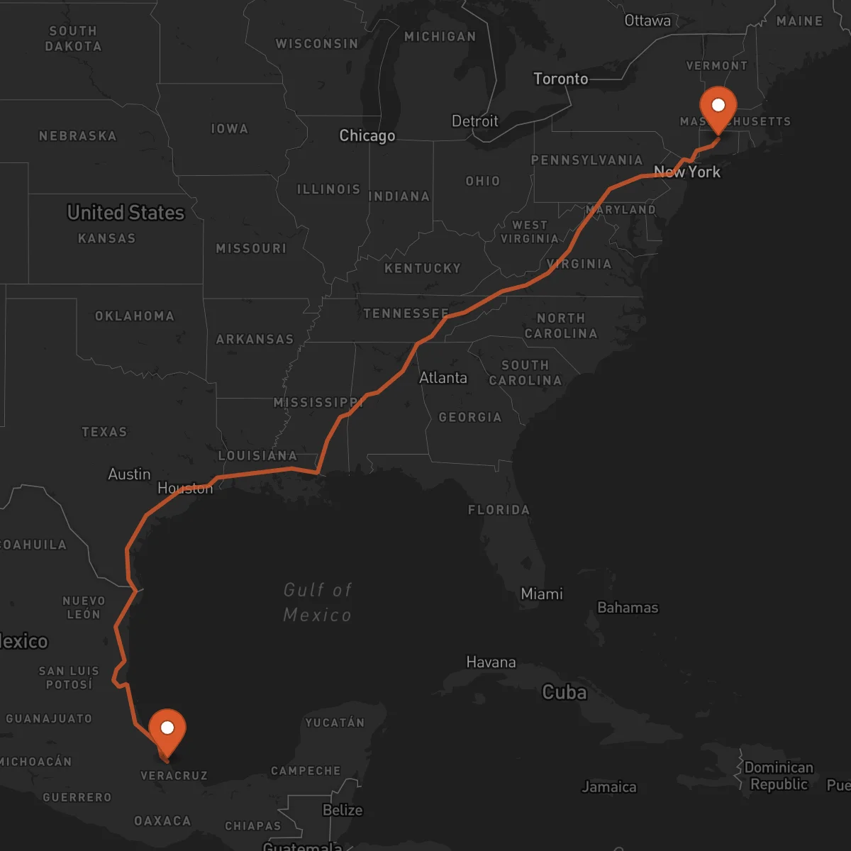 Ruta Veracruz - Hartford
