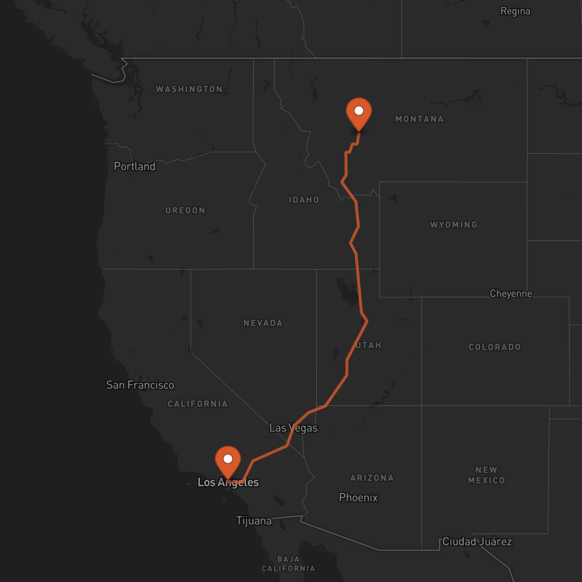 Ruta Los Angeles - Helena