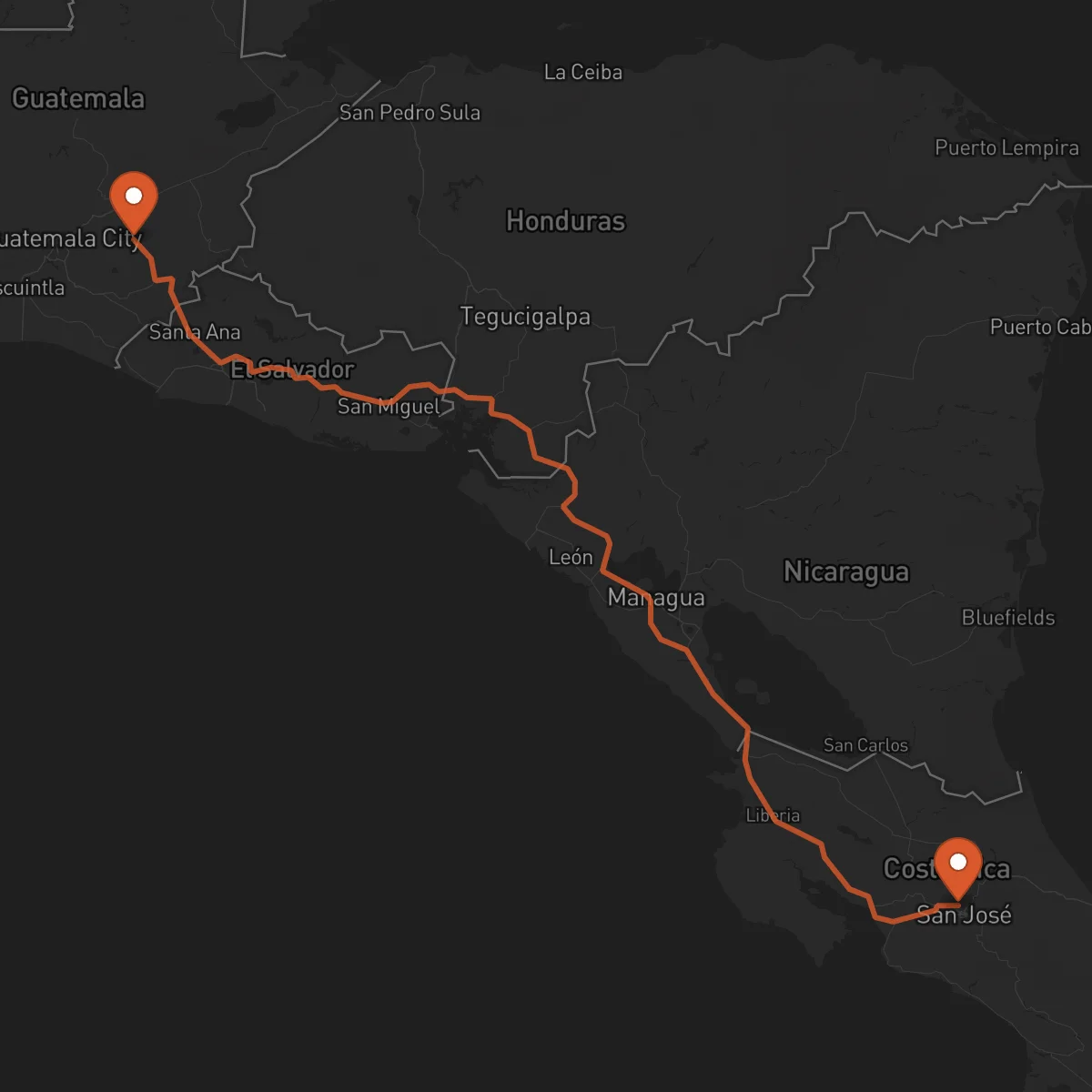 Ruta Heredia - Jalapa