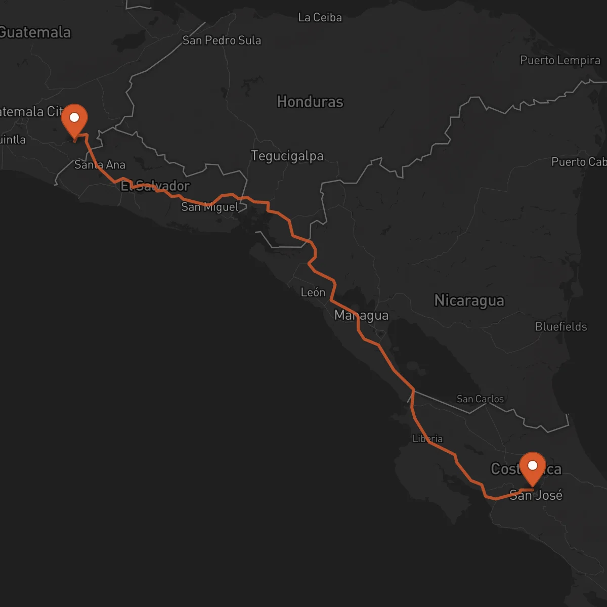 Ruta Heredia - Jutiapa