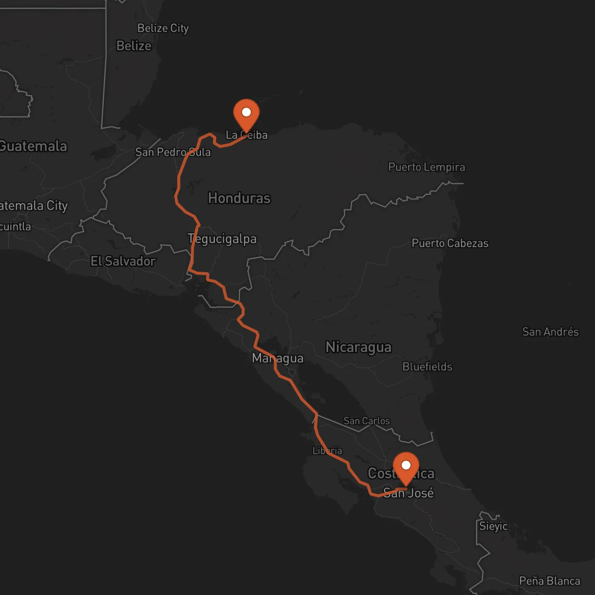 Ruta Heredia - La Ceiba