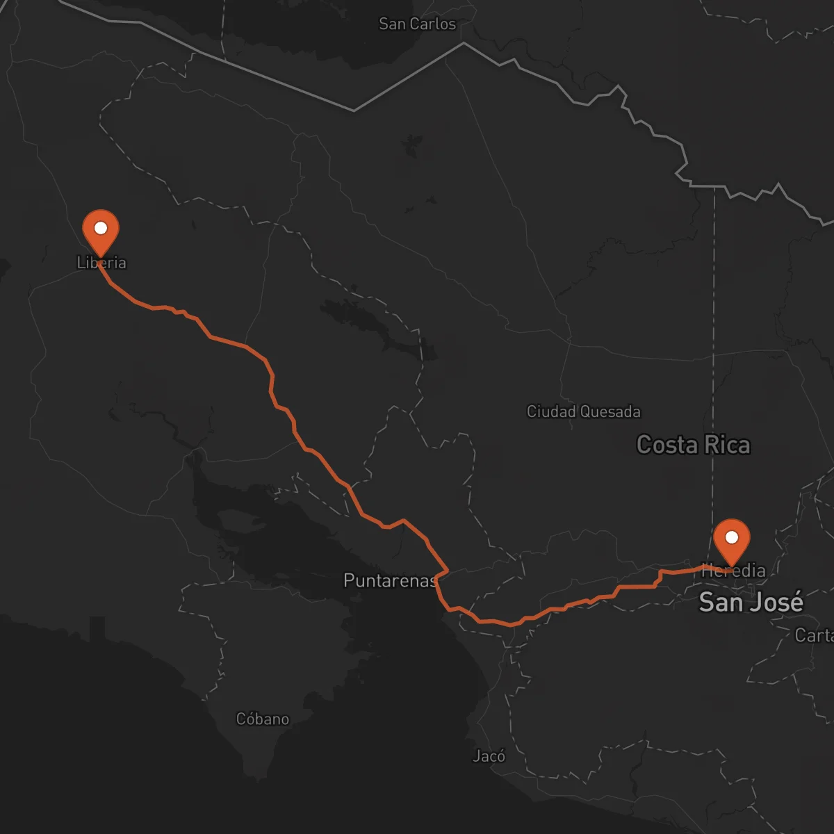Ruta Liberia - Heredia