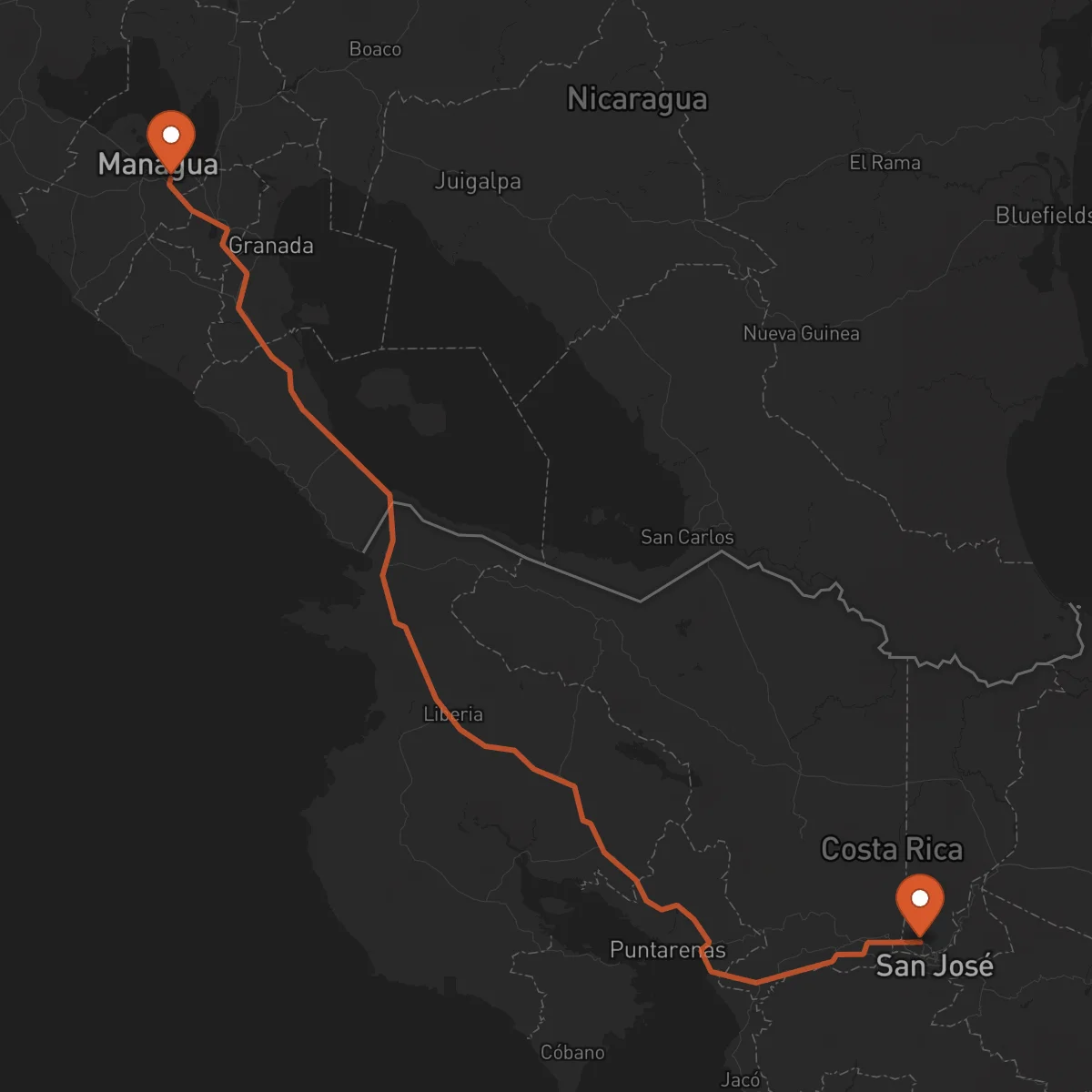 Ruta Heredia - Managua