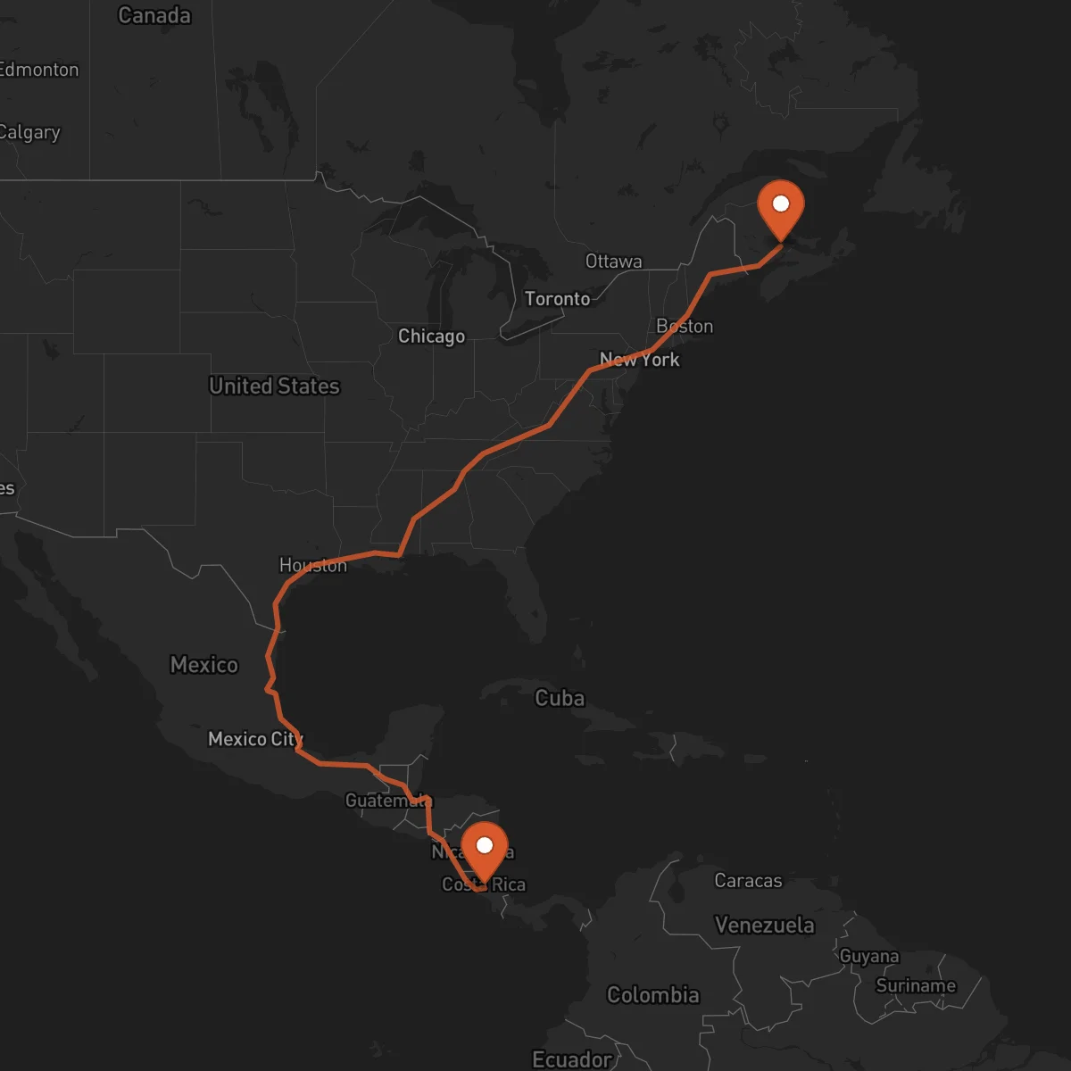 Ruta Heredia - Moncton