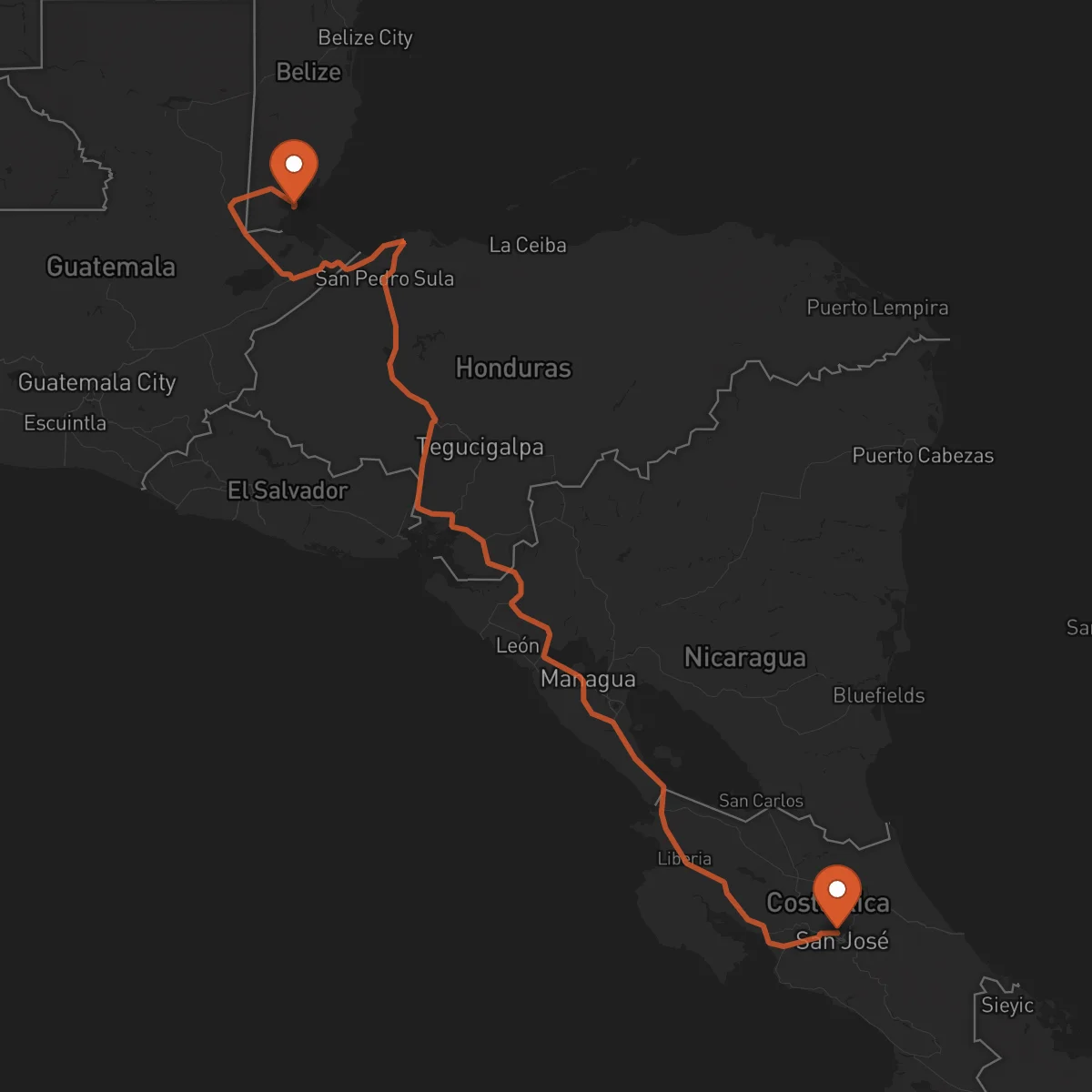 Ruta Heredia - Punta Gorda