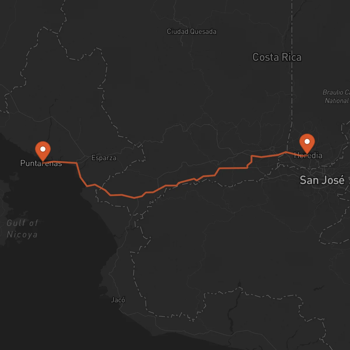 Ruta Heredia - Puntarenas