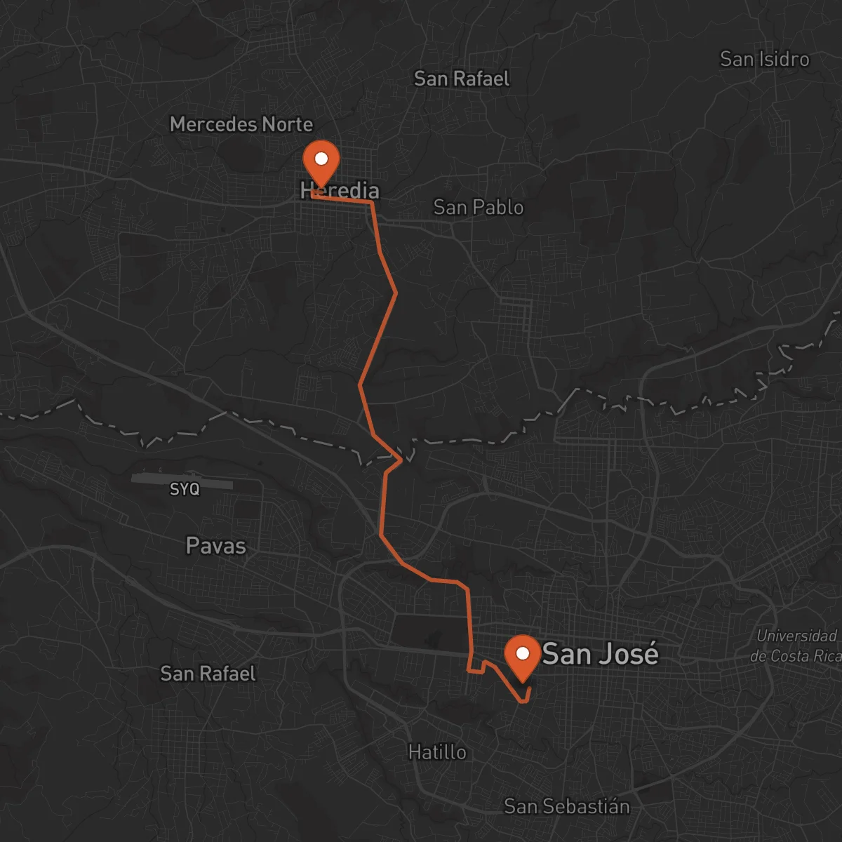 Ruta Heredia - San José