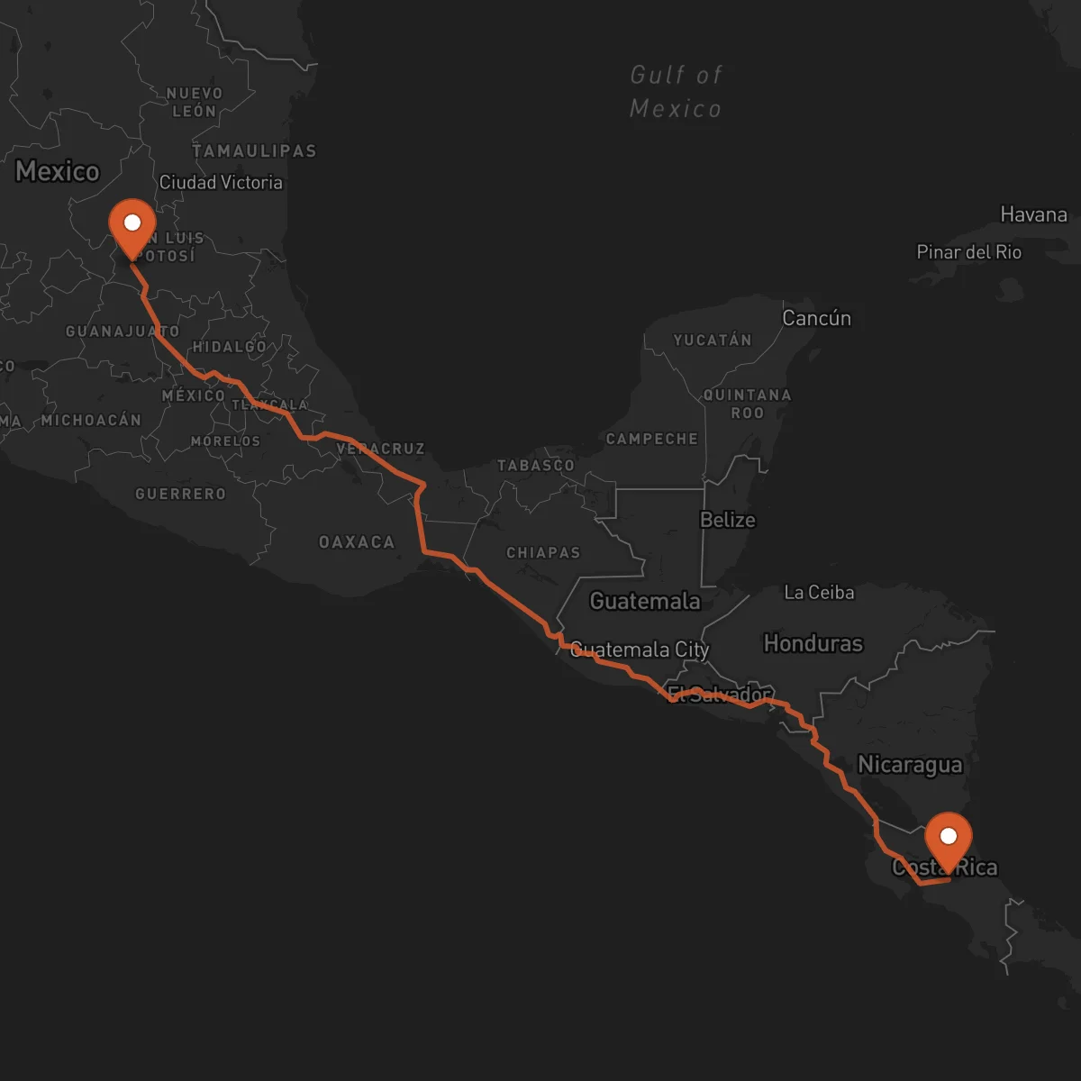 Ruta San Luis Potosí - Heredia