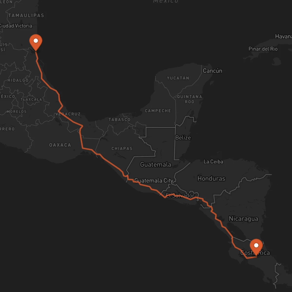 Ruta Heredia - Tampico