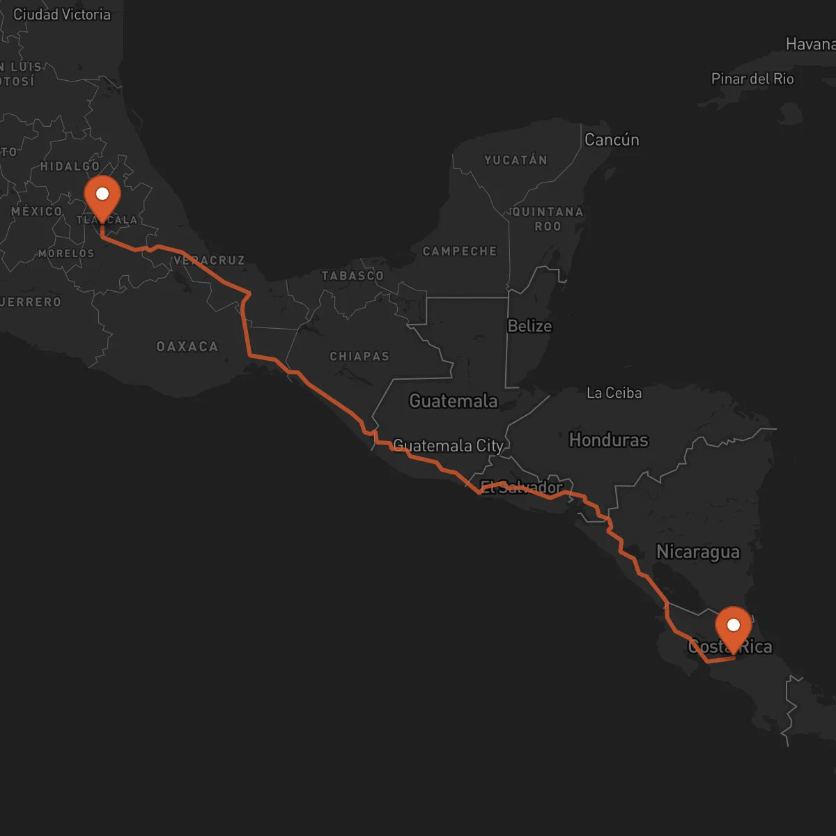 Ruta Heredia - Tlaxcala de Xicohténcatl