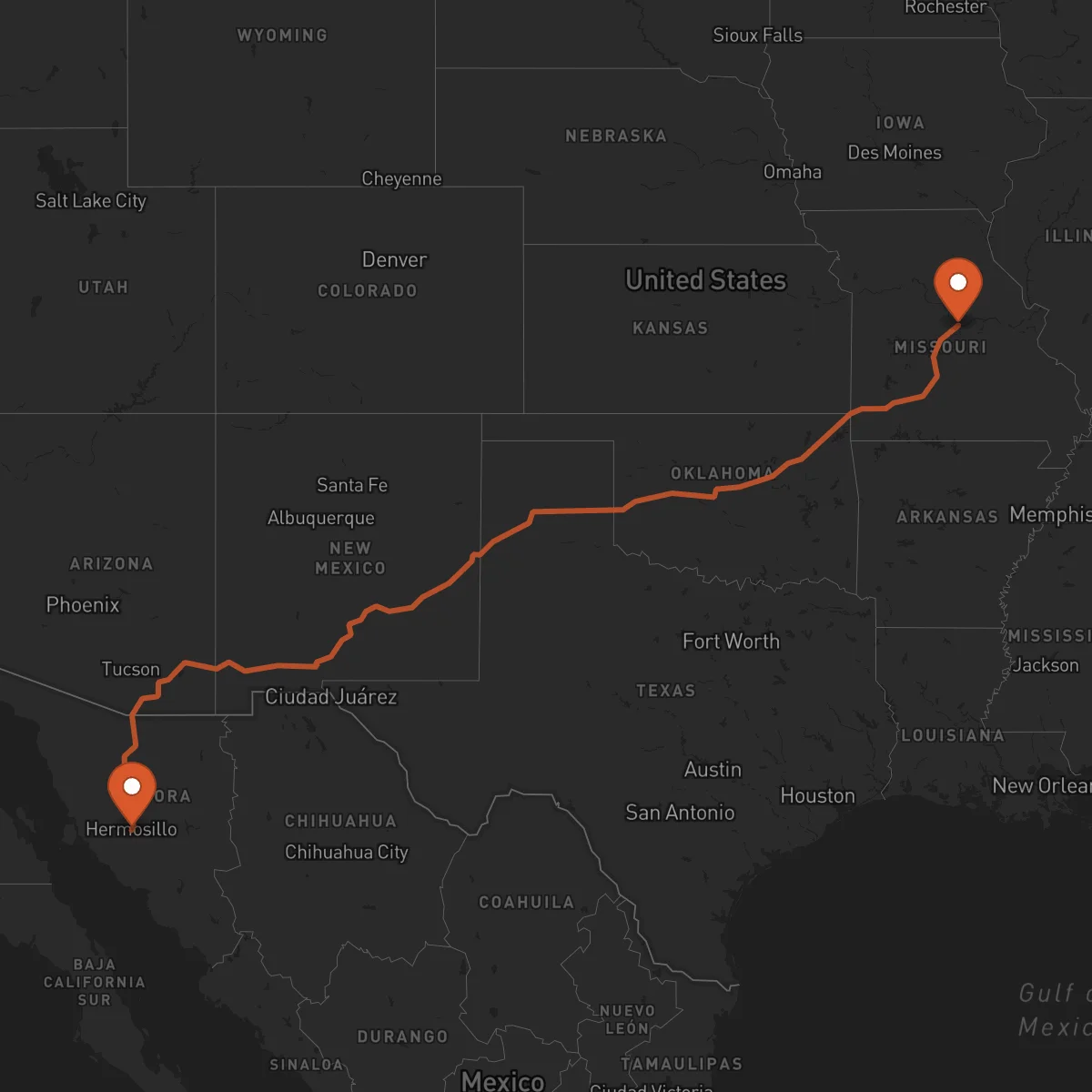 Ruta Hermosillo - Jefferson City