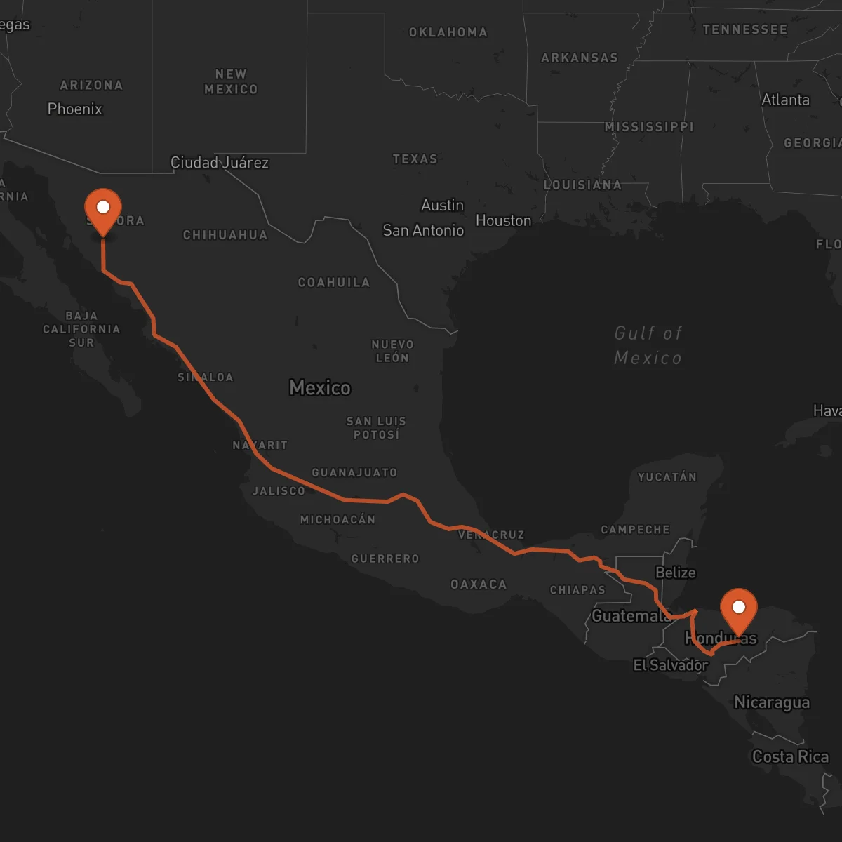 Ruta Hermosillo - Juticalpa