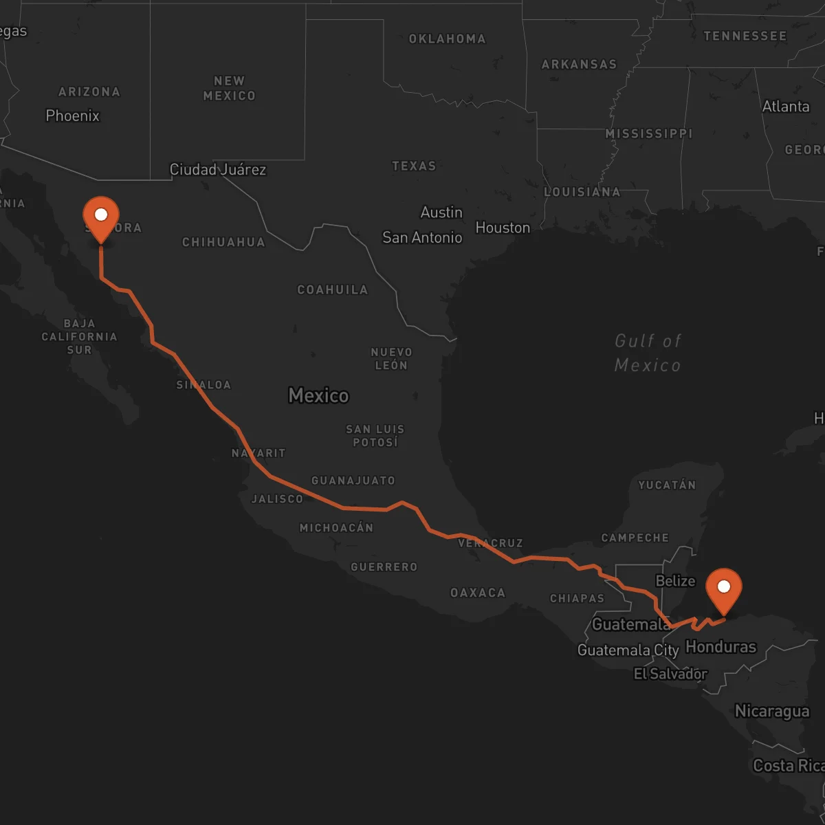 Ruta La Ceiba - Hermosillo