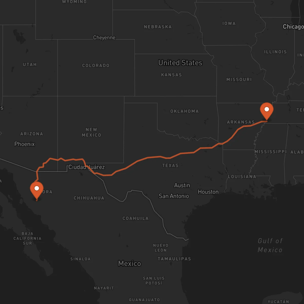 Ruta Hermosillo - Memphis