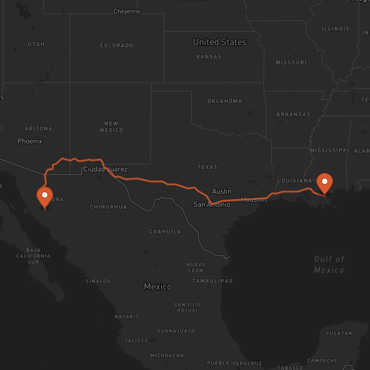 Ruta Hermosillo - New Orleans