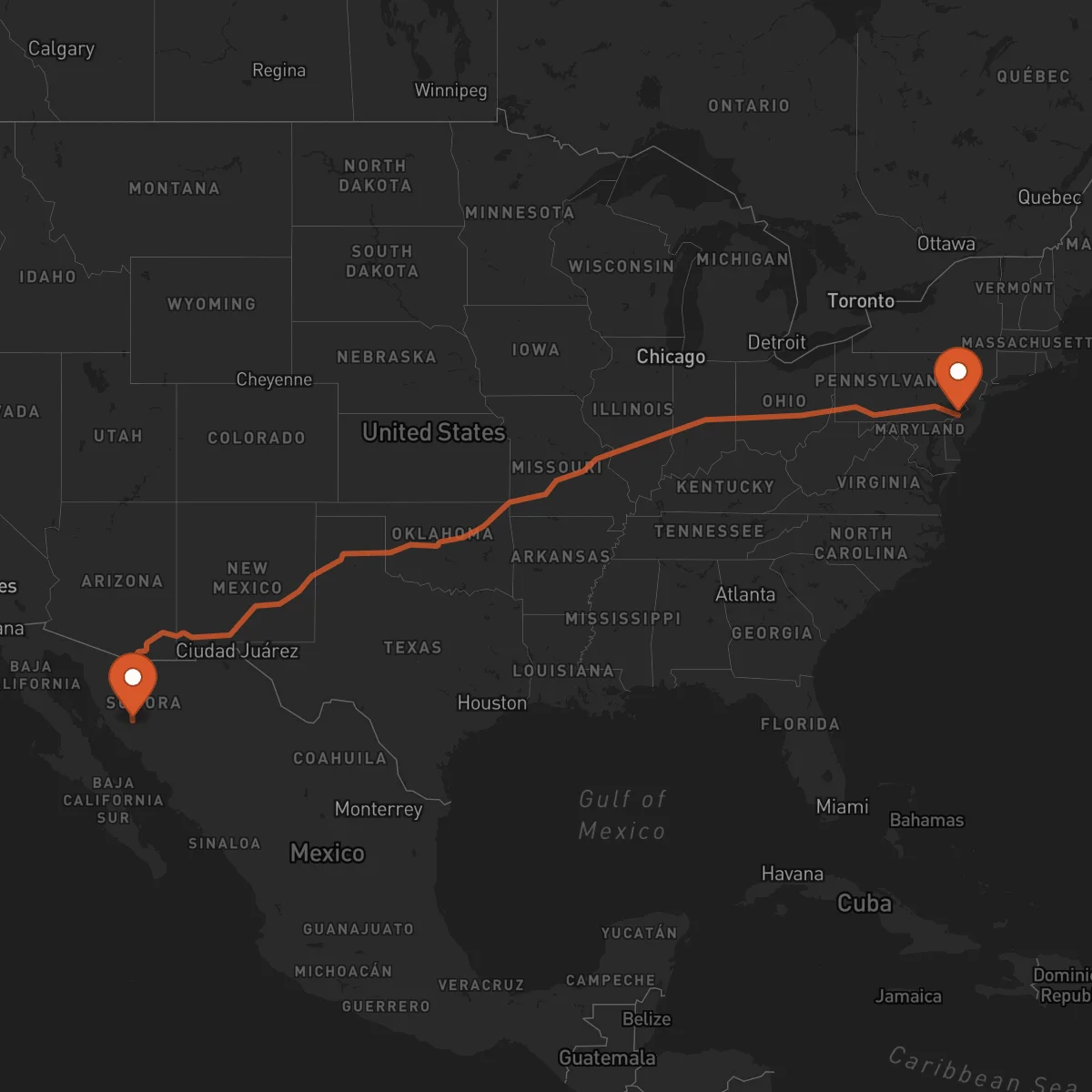 Ruta Hermosillo - Philadelphia