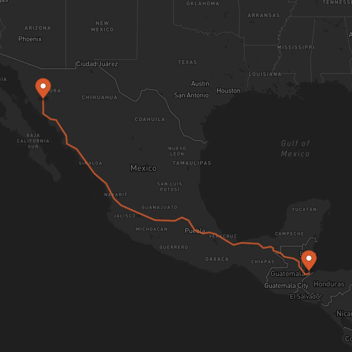 Ruta Hermosillo - Puerto Barrios