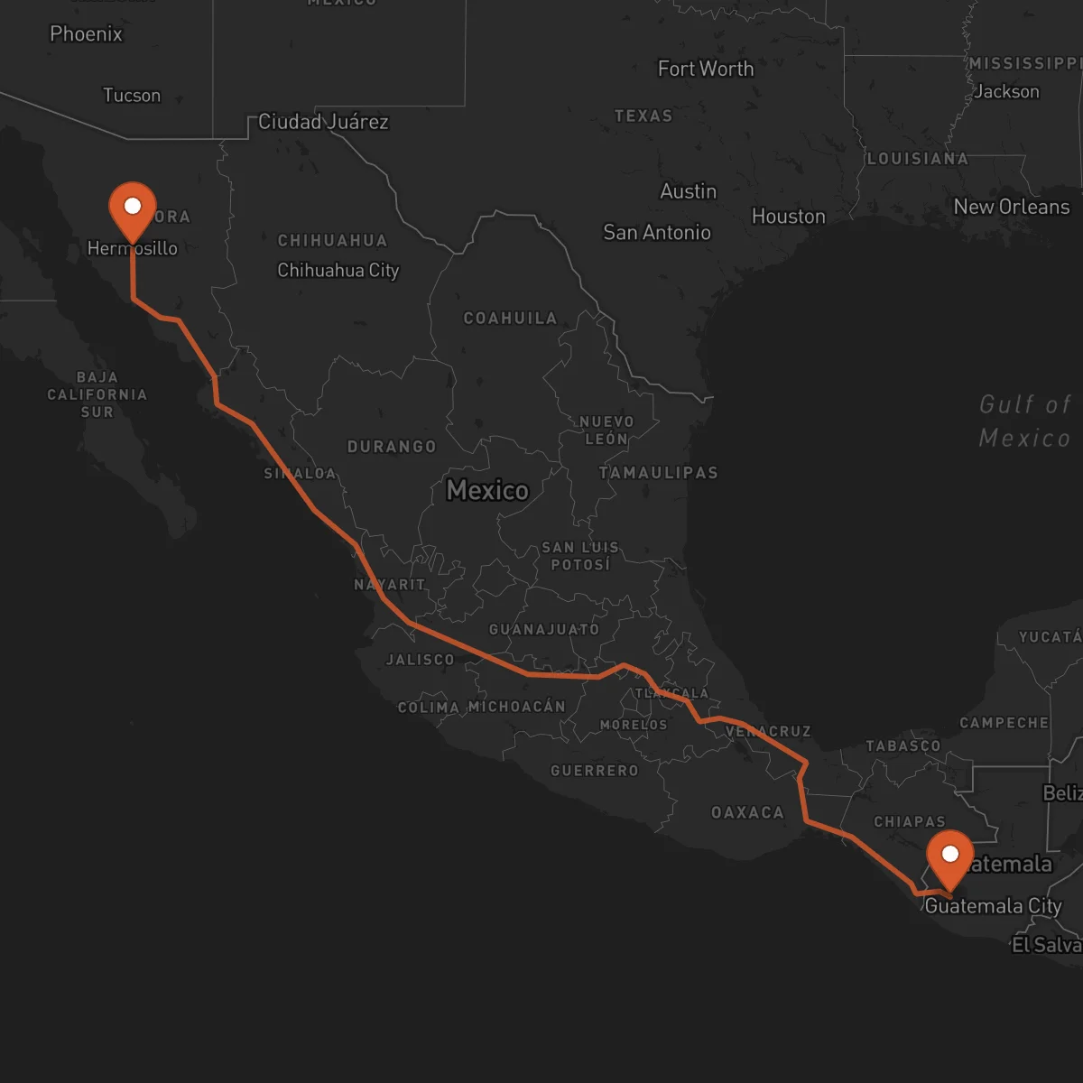 Ruta Hermosillo - Quetzaltenango