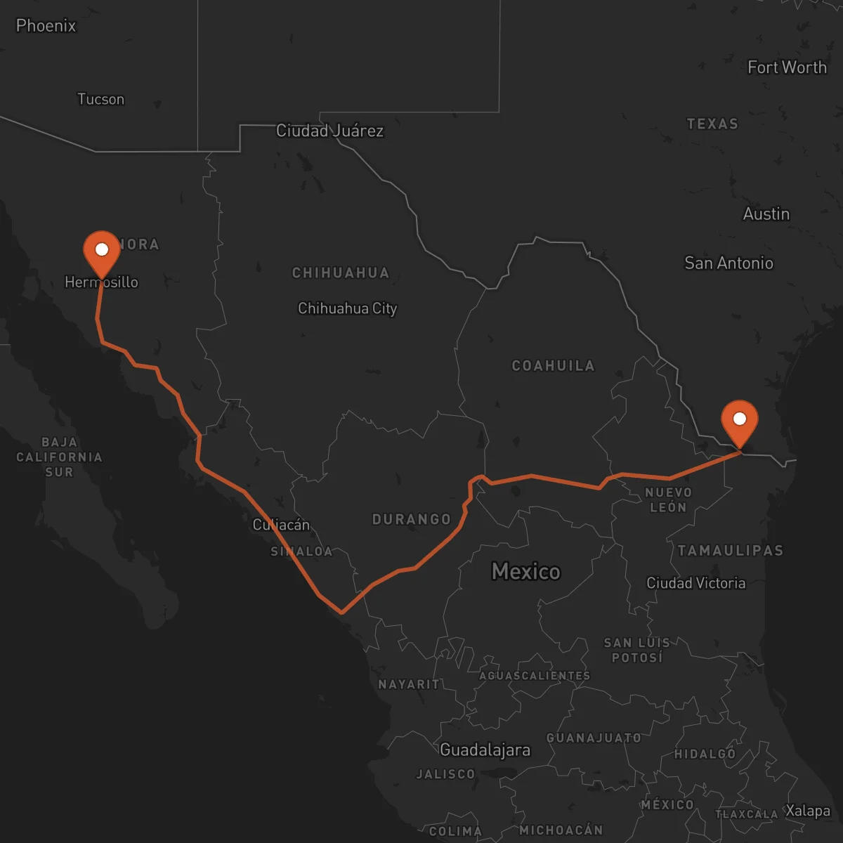 Ruta Reynosa - Hermosillo