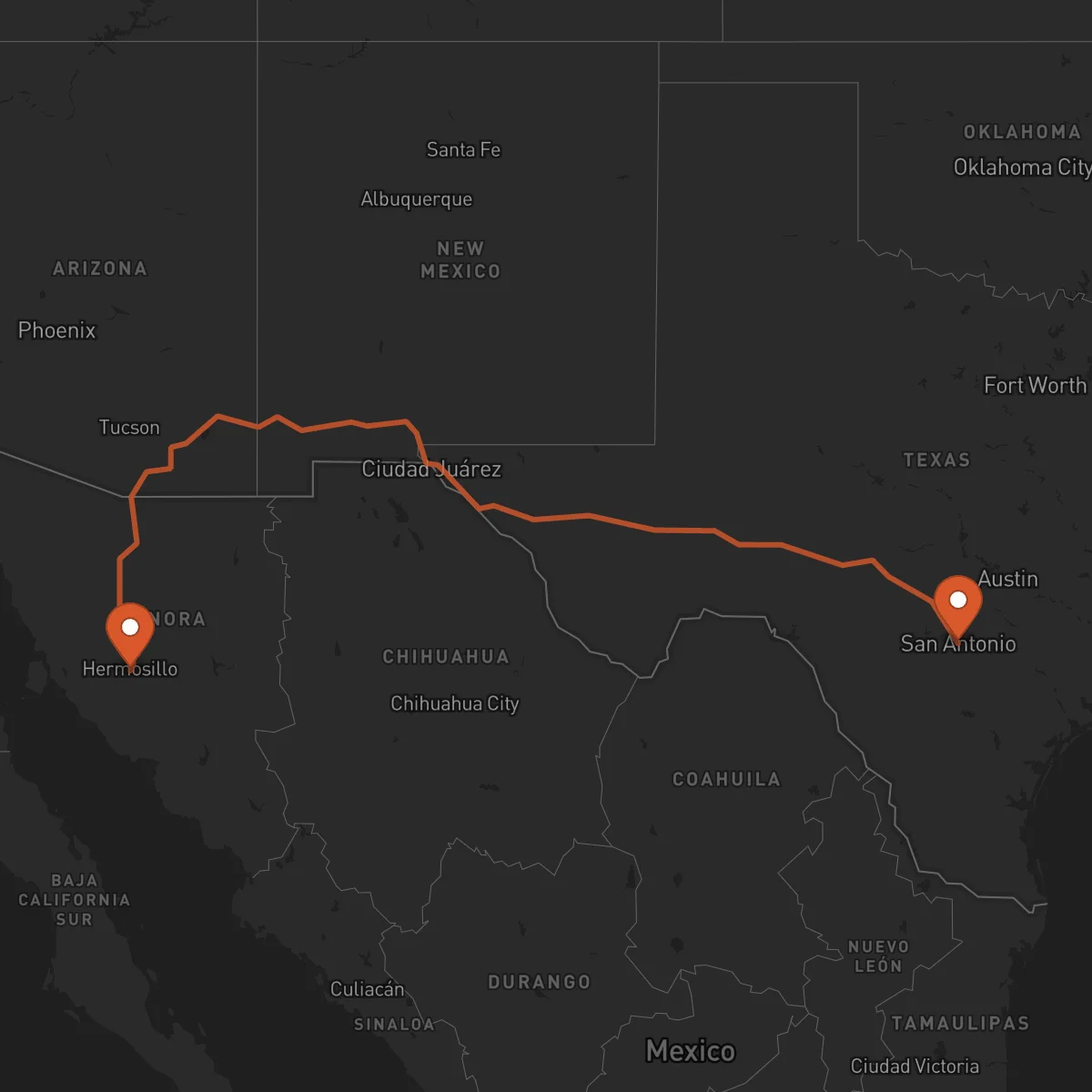 Ruta Hermosillo - San Antonio