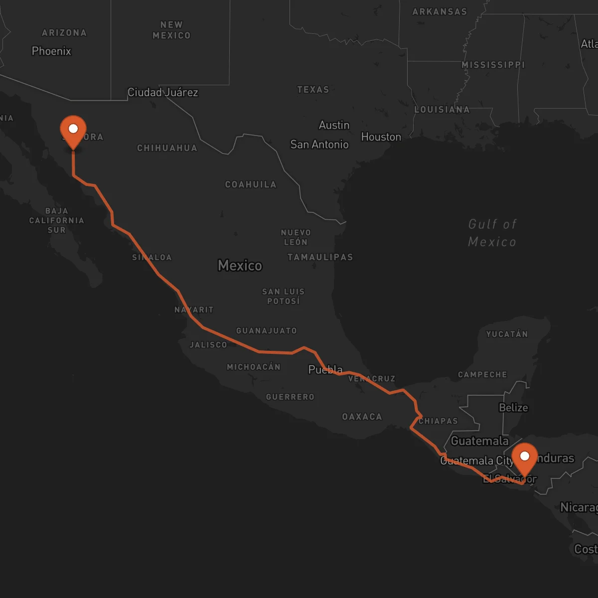 Ruta Hermosillo - San Francisco Gotera
