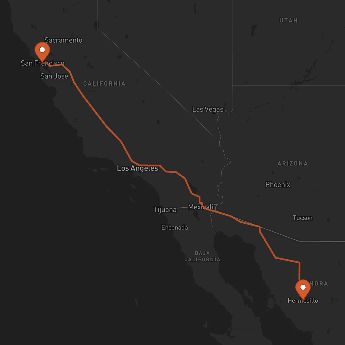 Ruta San Francisco - Hermosillo
