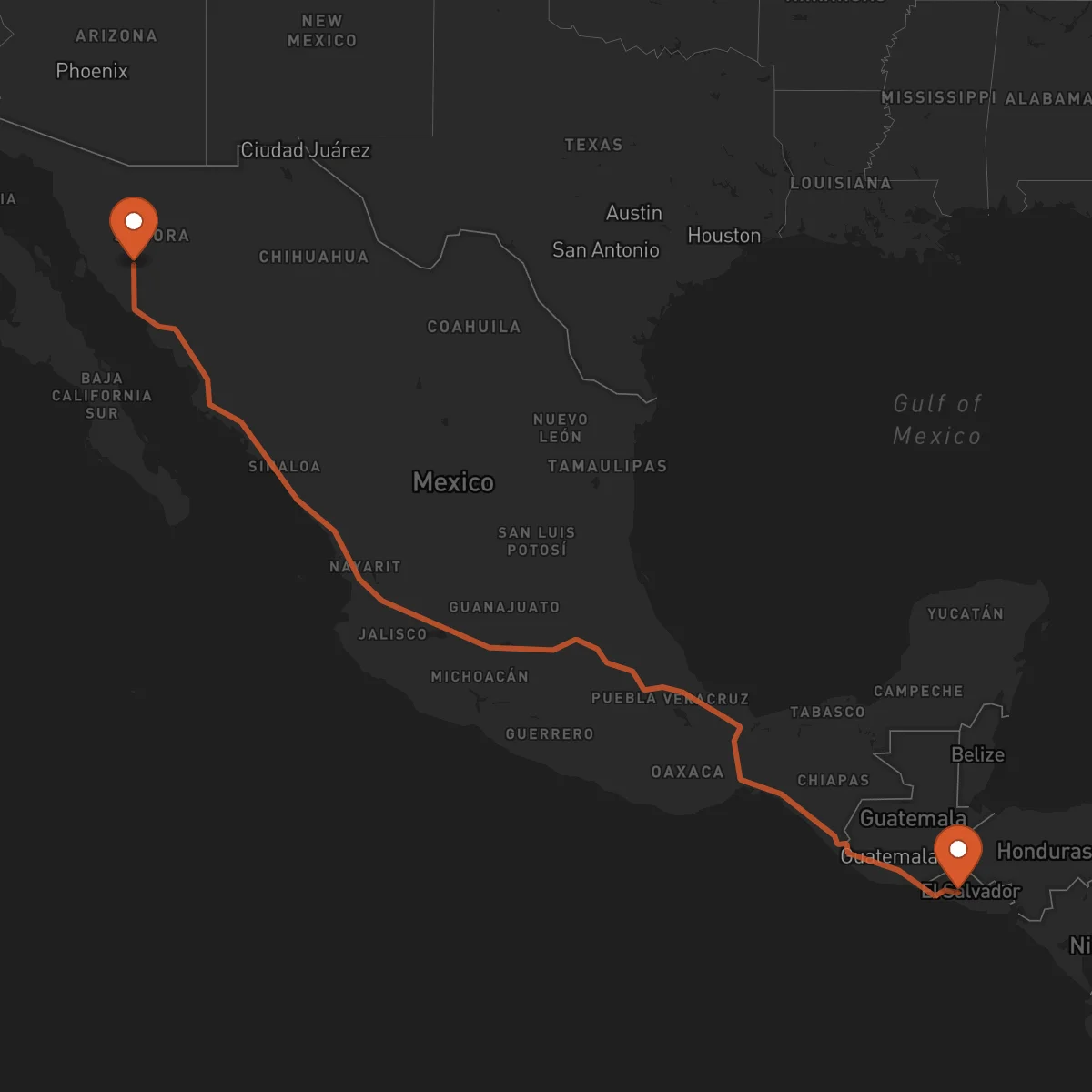 Ruta Hermosillo - San Salvador