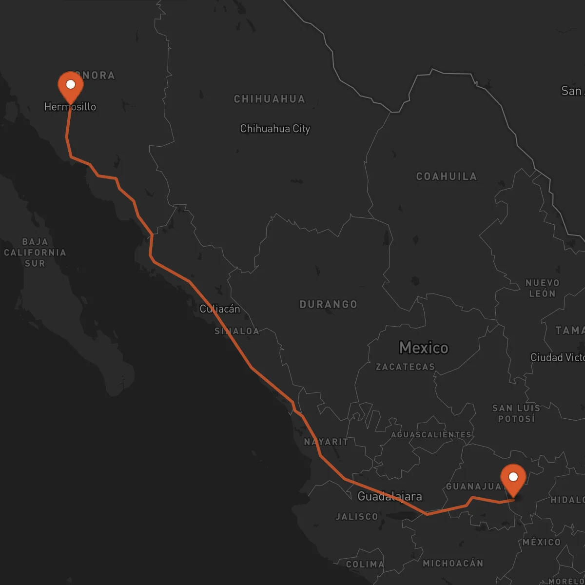 Ruta Santiago de Querétaro - Hermosillo
