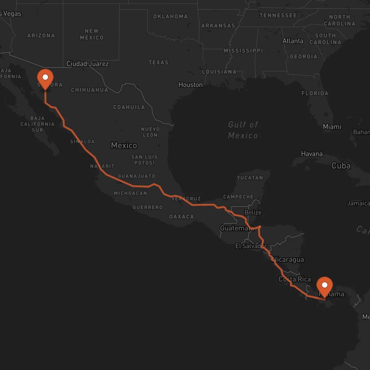 Ruta Santiago de Veraguas - Hermosillo
