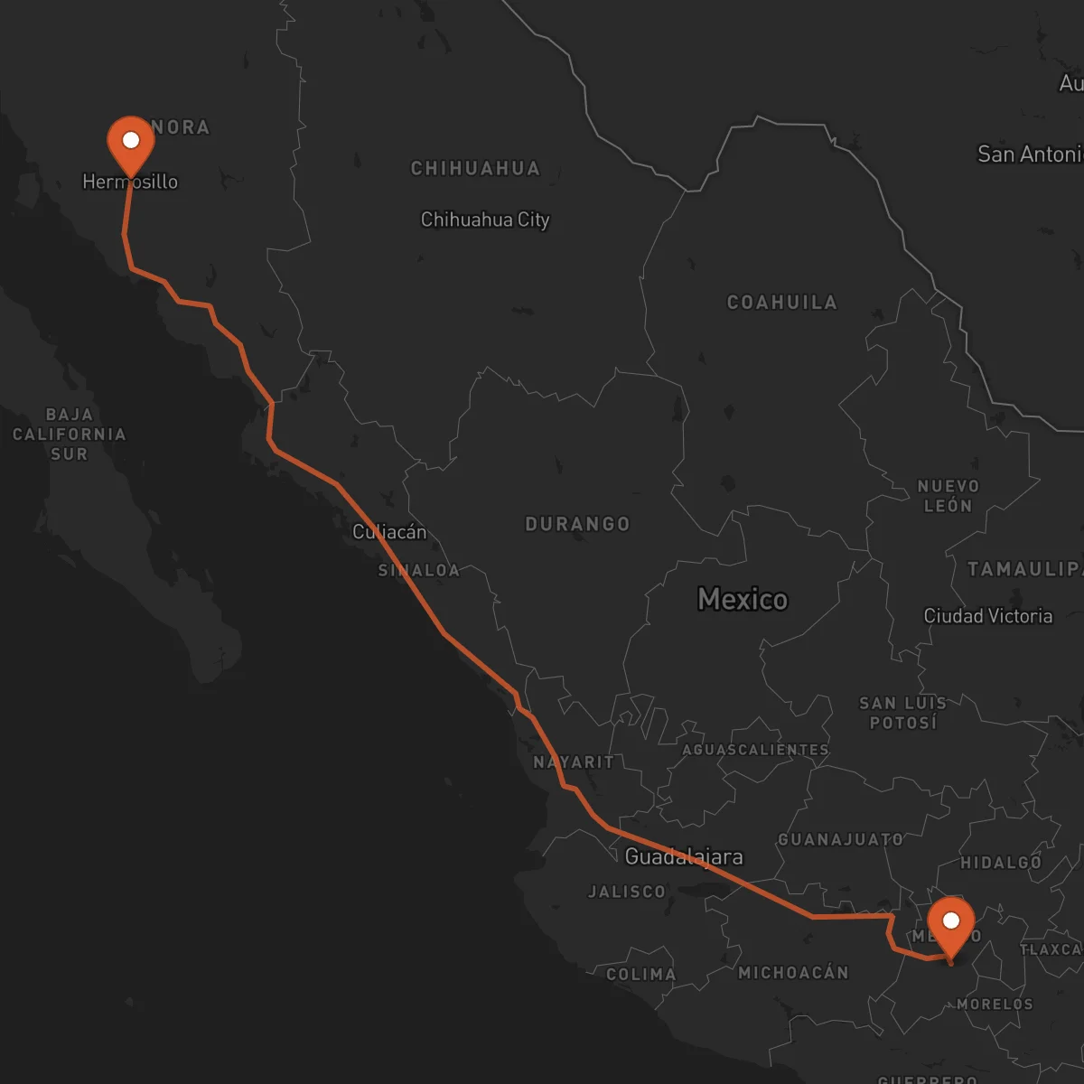 Ruta Toluca - Hermosillo