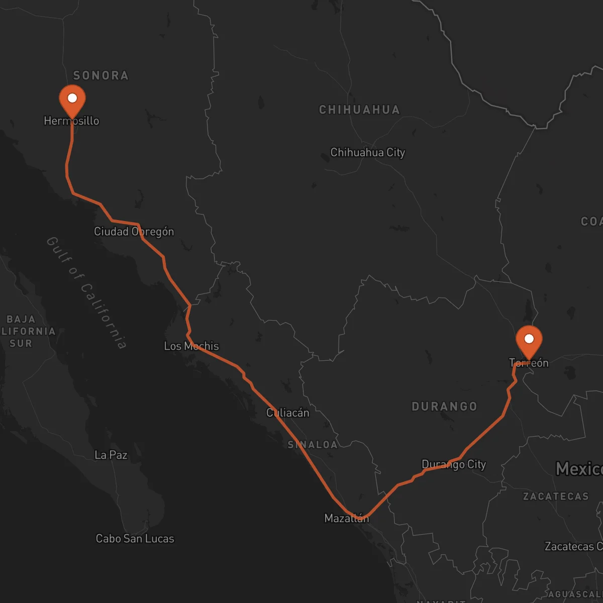 Ruta Hermosillo - Torreón