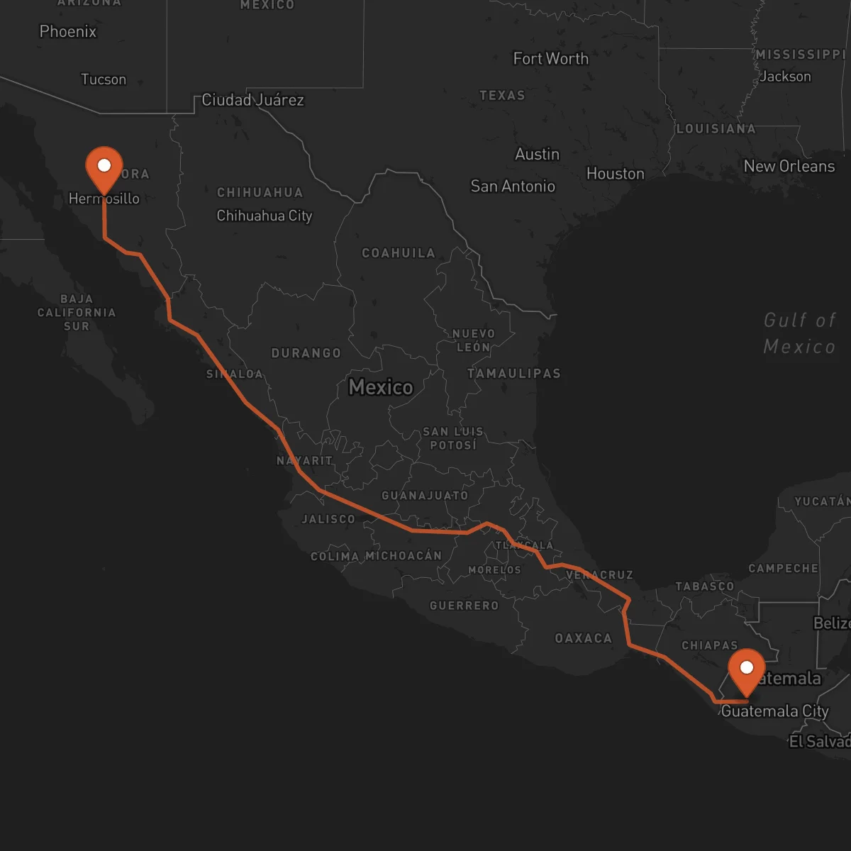 Ruta Totonicapán - Hermosillo