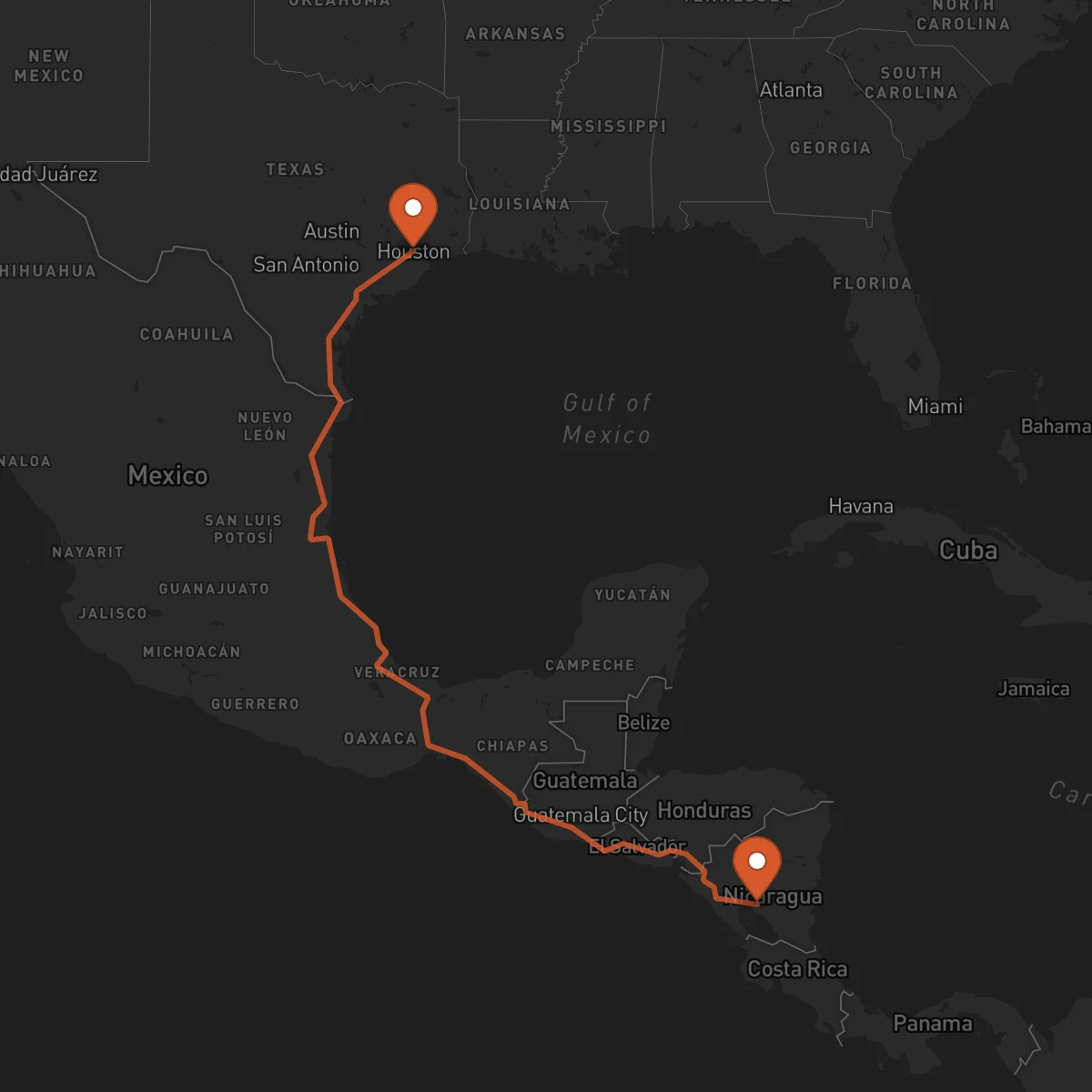 Ruta Juigalpa - Houston
