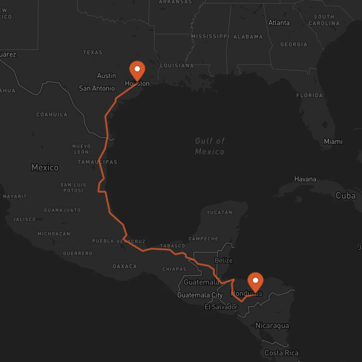 Ruta Juticalpa - Houston