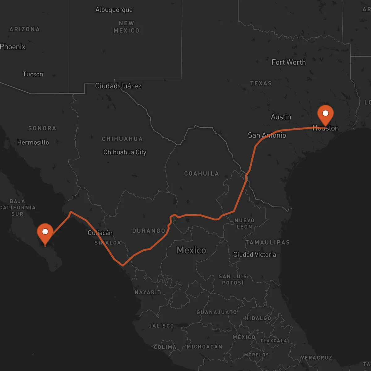 Ruta Houston - La Paz
