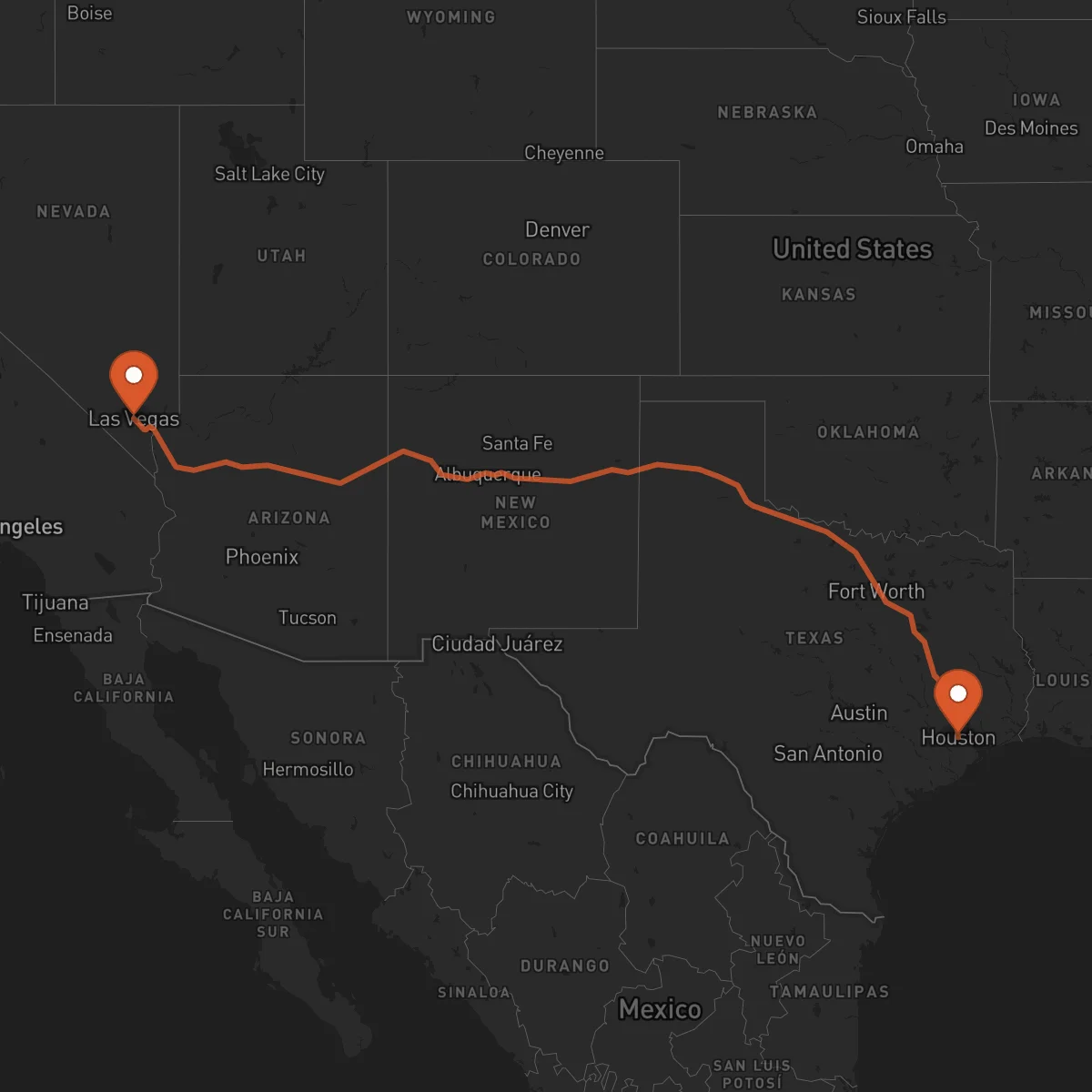 Ruta Houston - Las Vegas