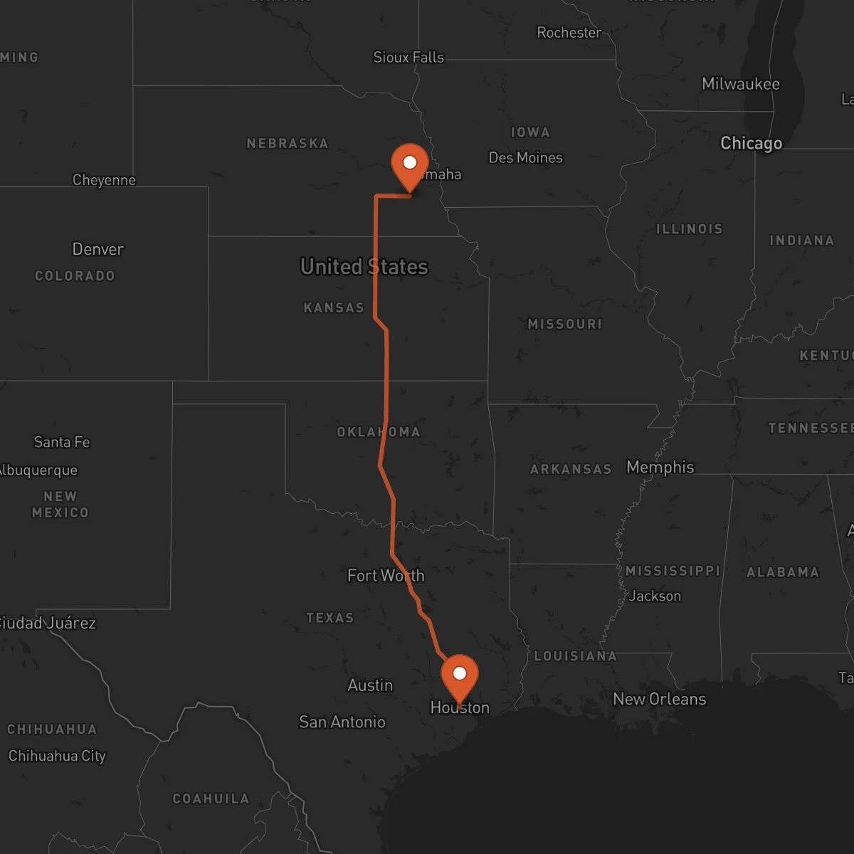 Ruta Houston - Lincoln