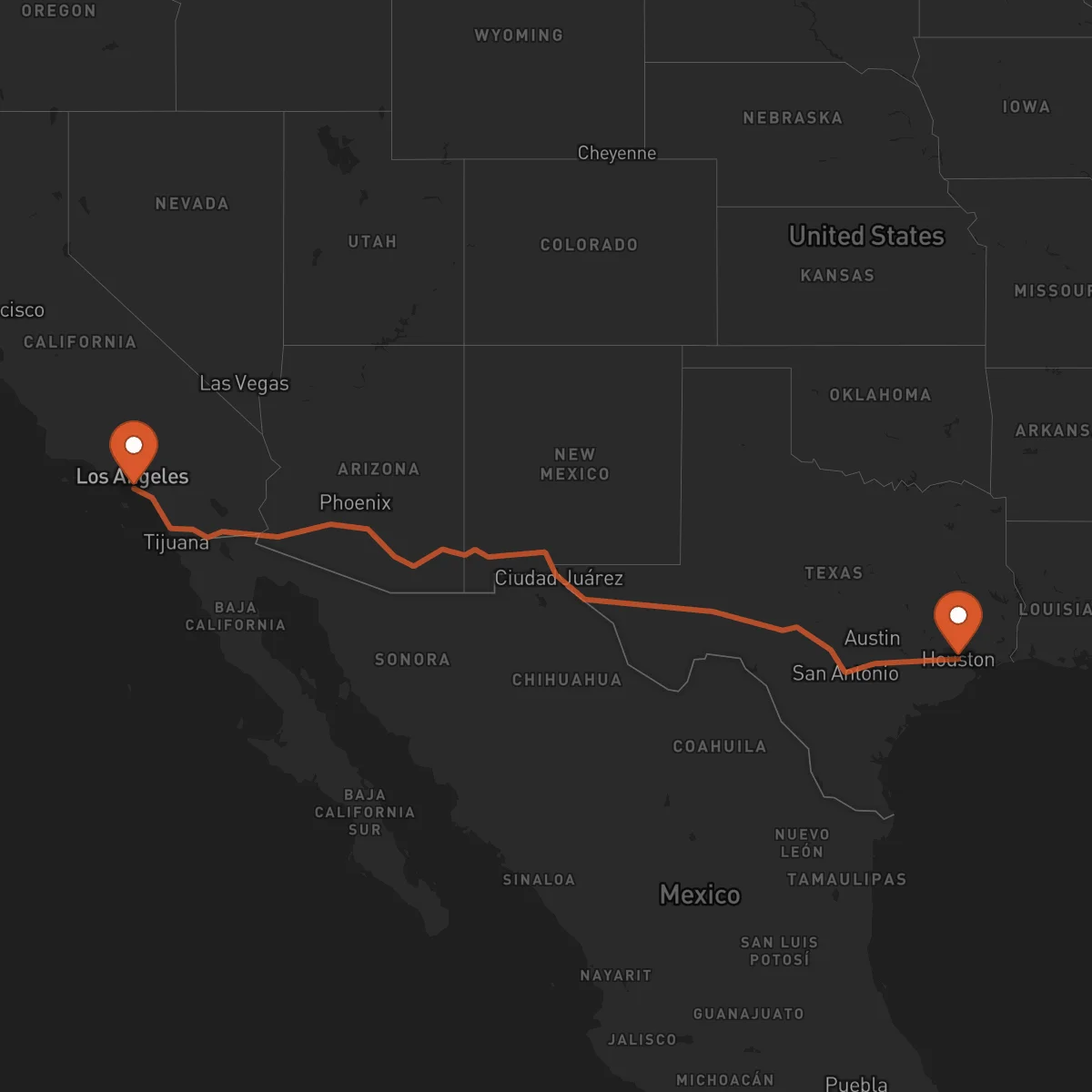 Ruta Long Beach - Houston