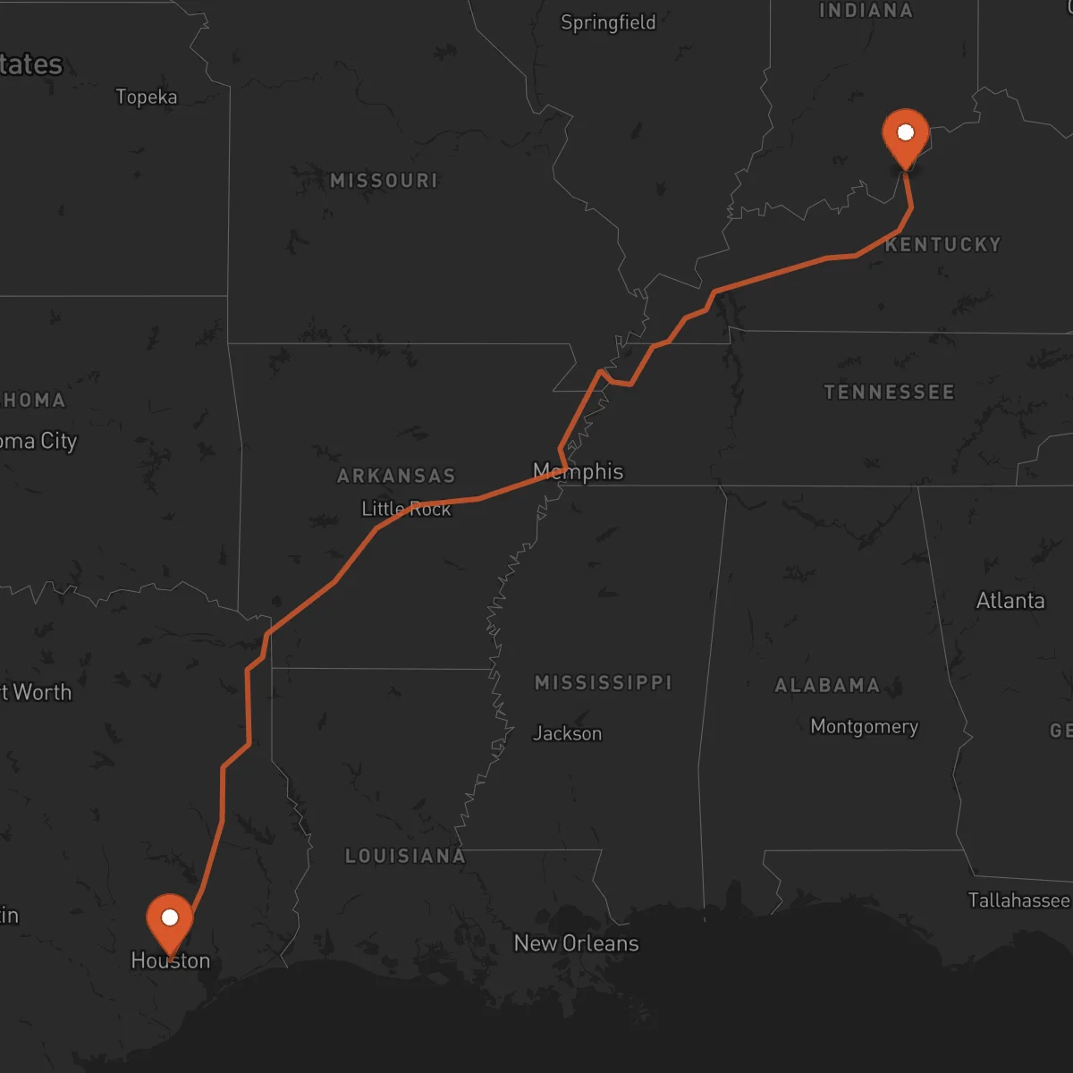 Ruta Houston - Louisville