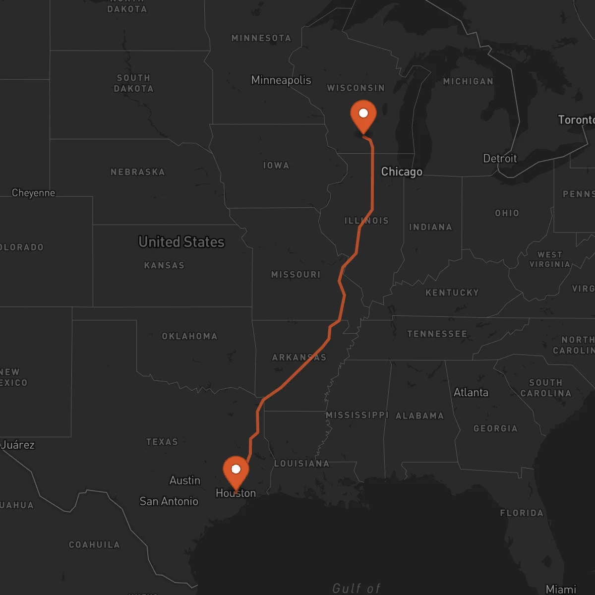 Ruta Houston - Madison