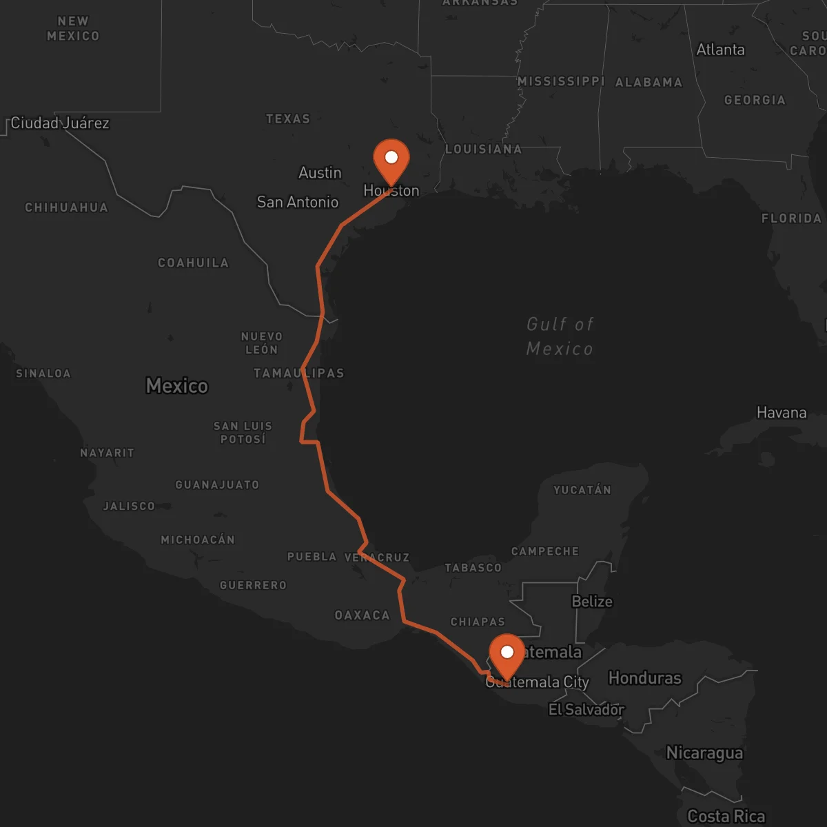 Ruta Mazatenango - Houston