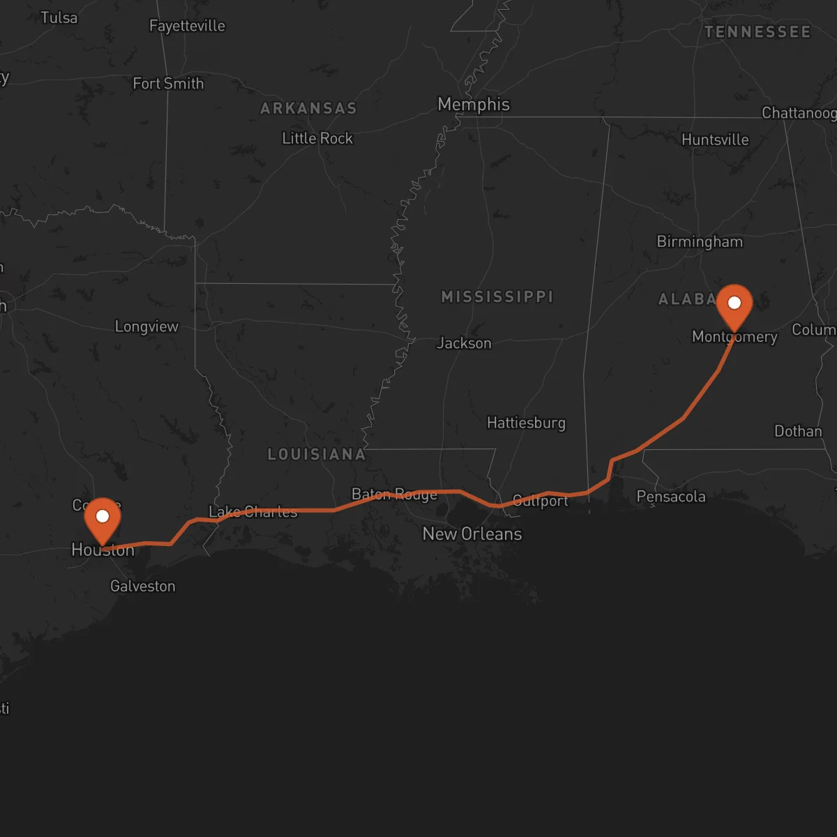 Ruta Houston - Montgomery