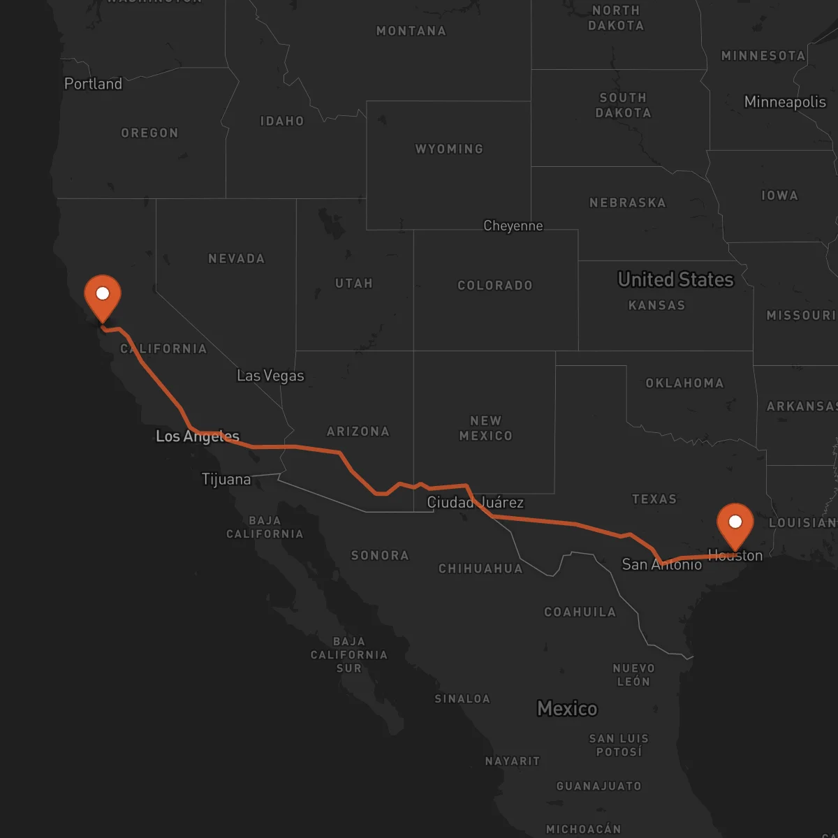Ruta Houston - Oakland