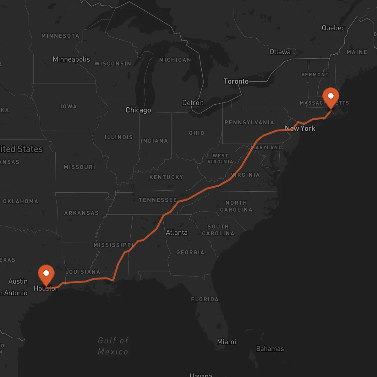 Ruta Houston - Providence