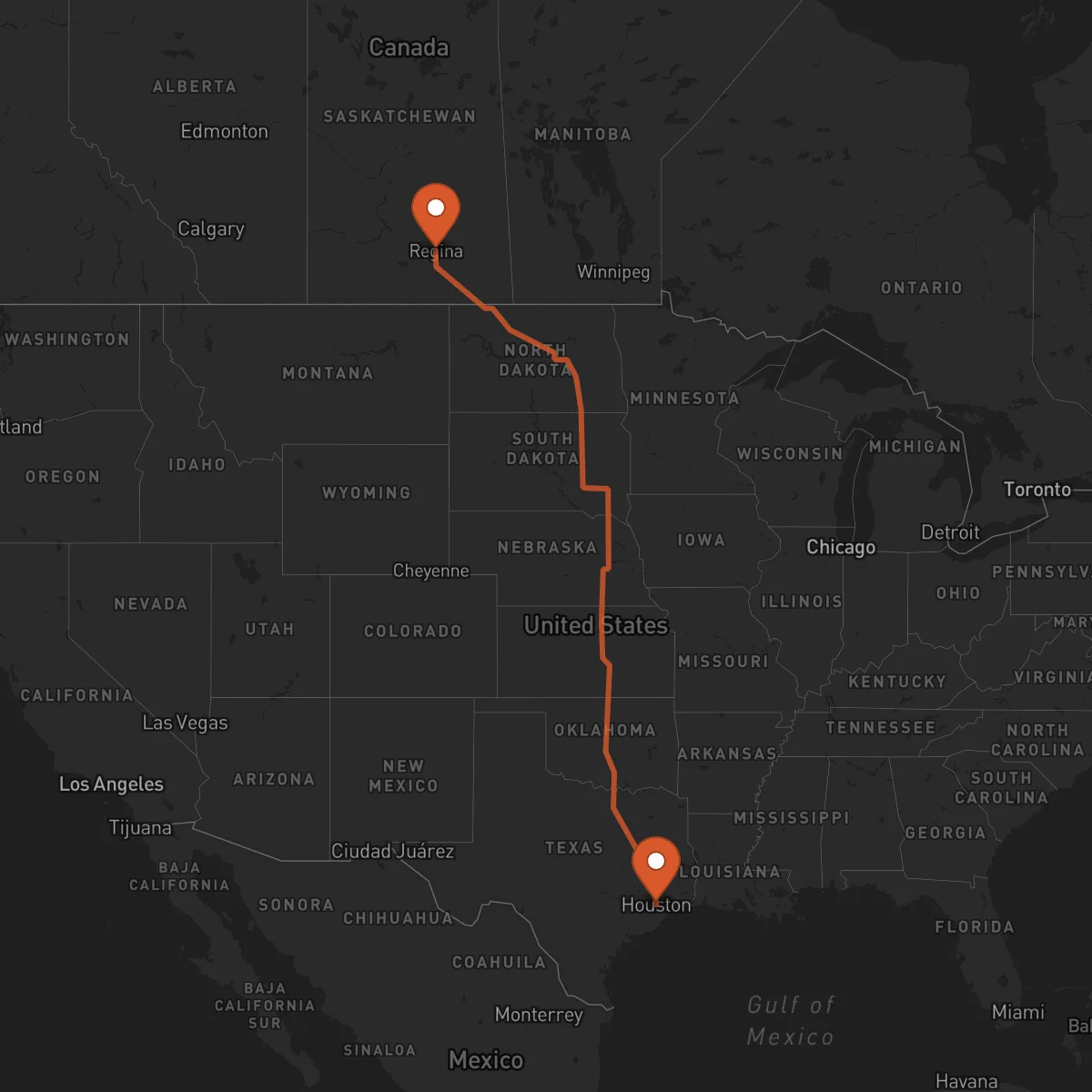 Ruta Regina - Houston