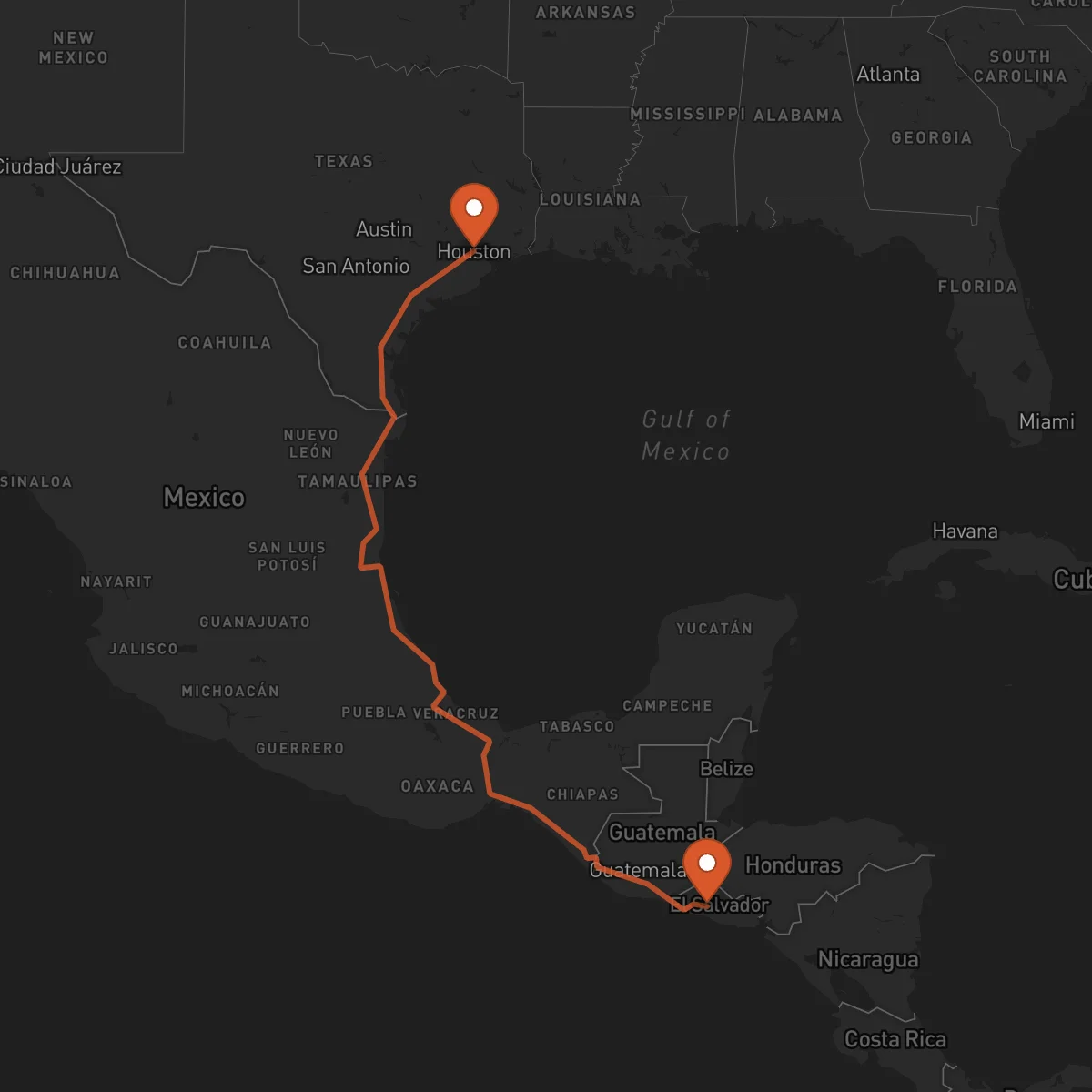 Ruta San Salvador - Houston