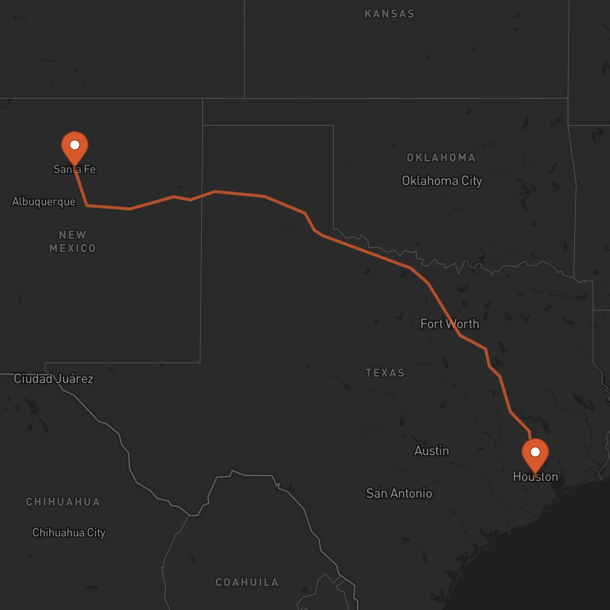 Ruta Santa Fe - Houston