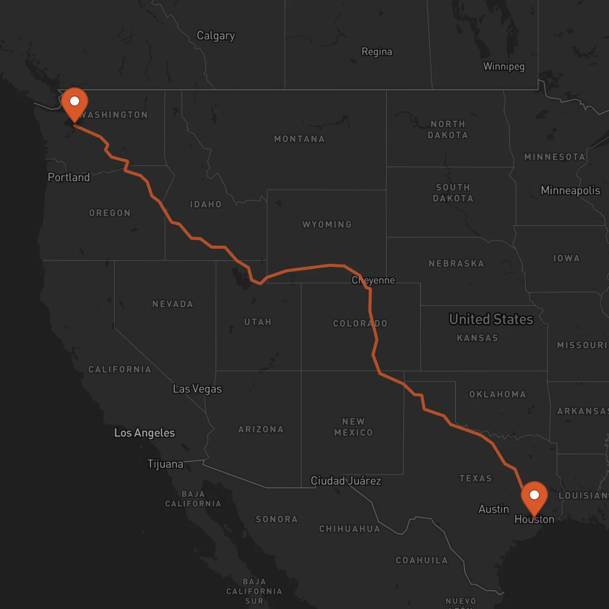 Ruta Seattle - Houston