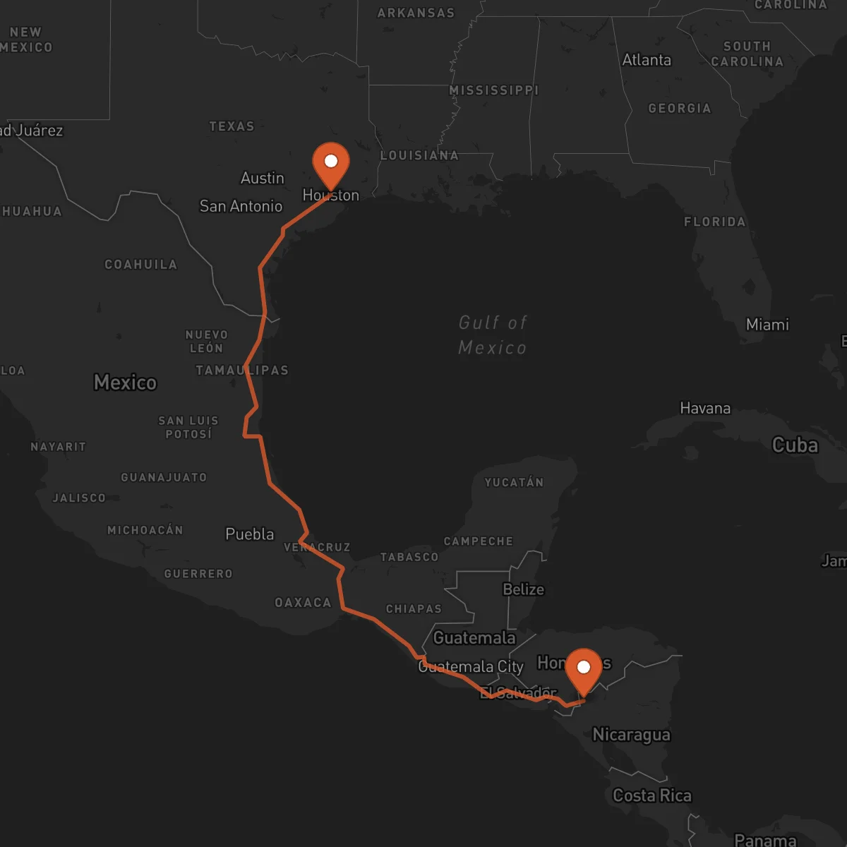 Ruta Houston - Somoto